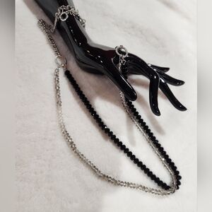 Ottaviani Bijoux Double Strand Black & Clear Glass Necklace